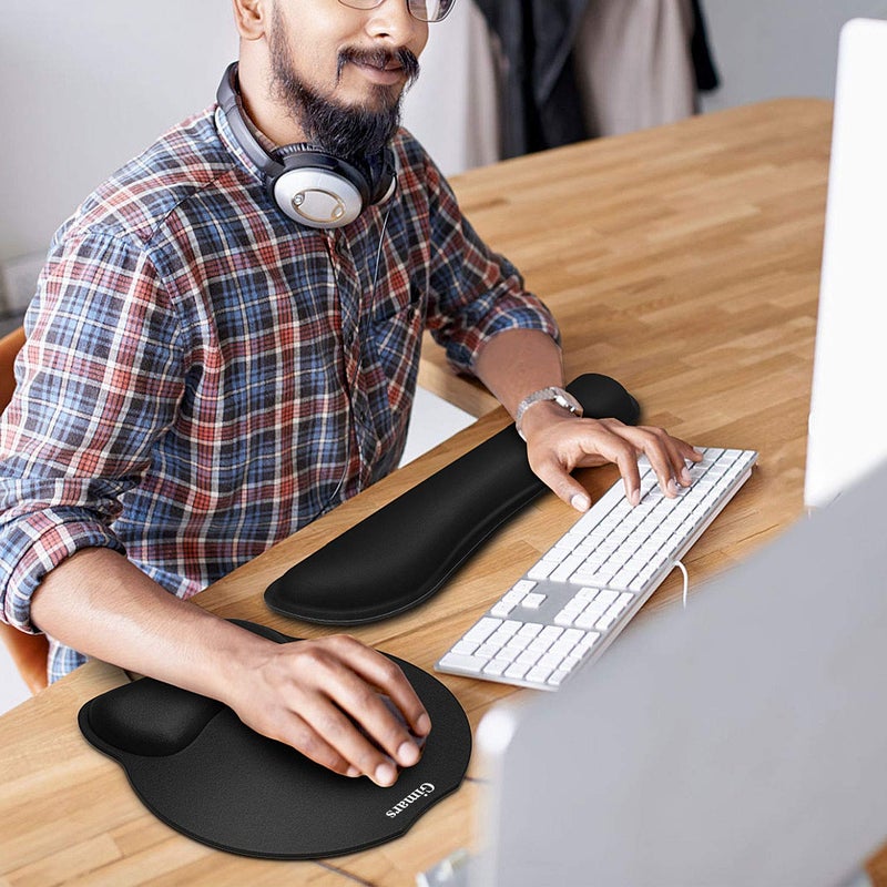 Gimars Upgrade Enlarge Superfine Fibre Soft Smooth Gel Ergonomic Mouse Pad Wrist Support and Keyboard Wrist Rest for Computer, Laptop, Mac, Gaming and Office, Durable, Comfortable and Pain Relief - Image 5